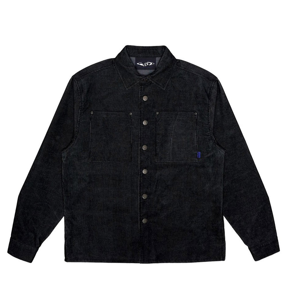 WKND MAJOR CORD BUTTON UP BLACK