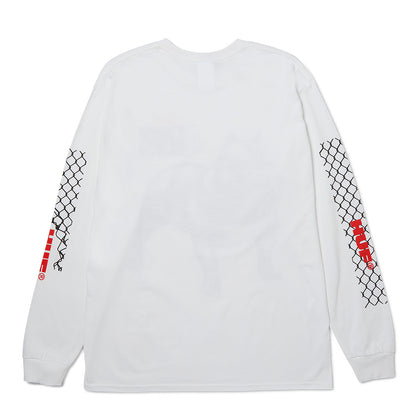 HUF 4 THE DAWGS LS TEE WHITE