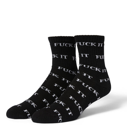 HUF FUCK IT 1/4 SOCK BLACK