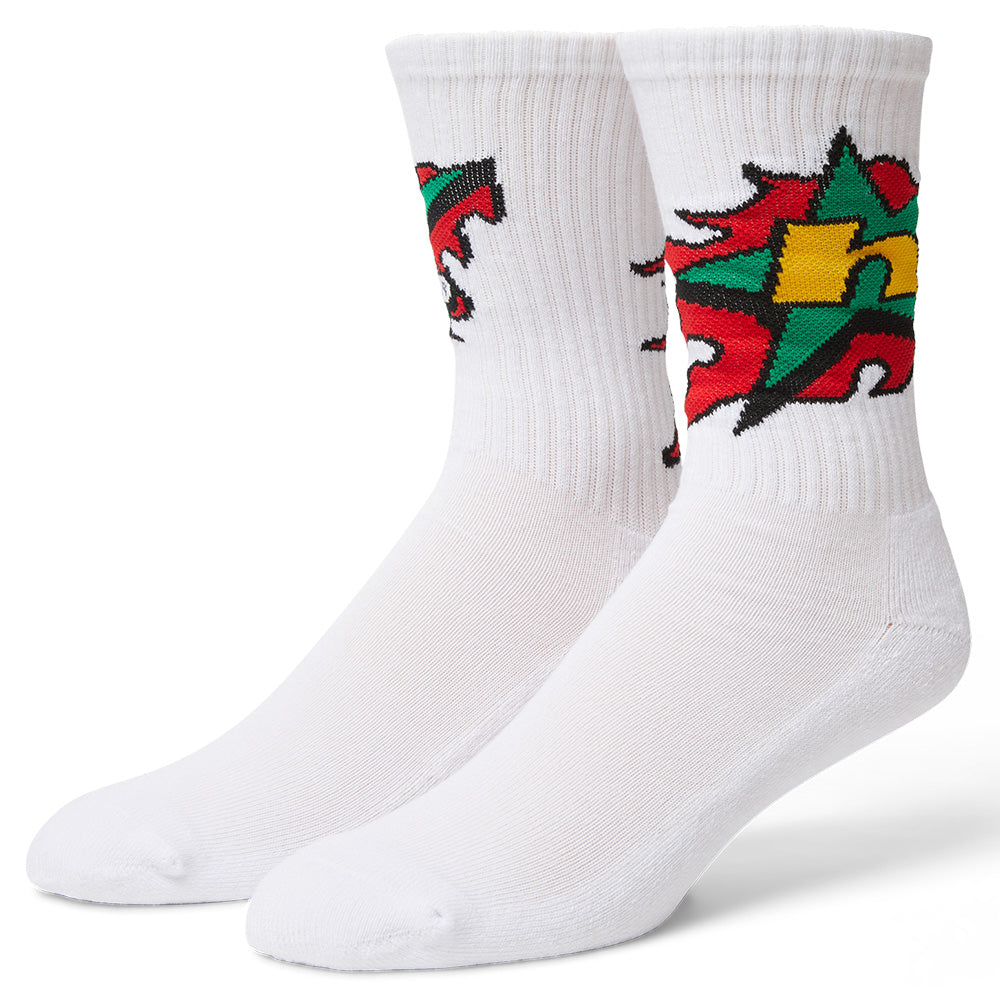 HUF H BIT CREW SOCK WHITE