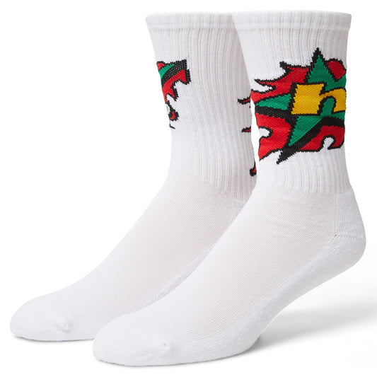 HUF H BIT CREW SOCK WHITE