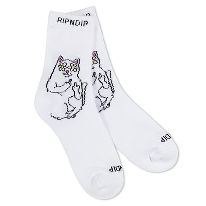 RIPNDIP LORD NERMAL BLOSSOM MID SOCKS WHITE