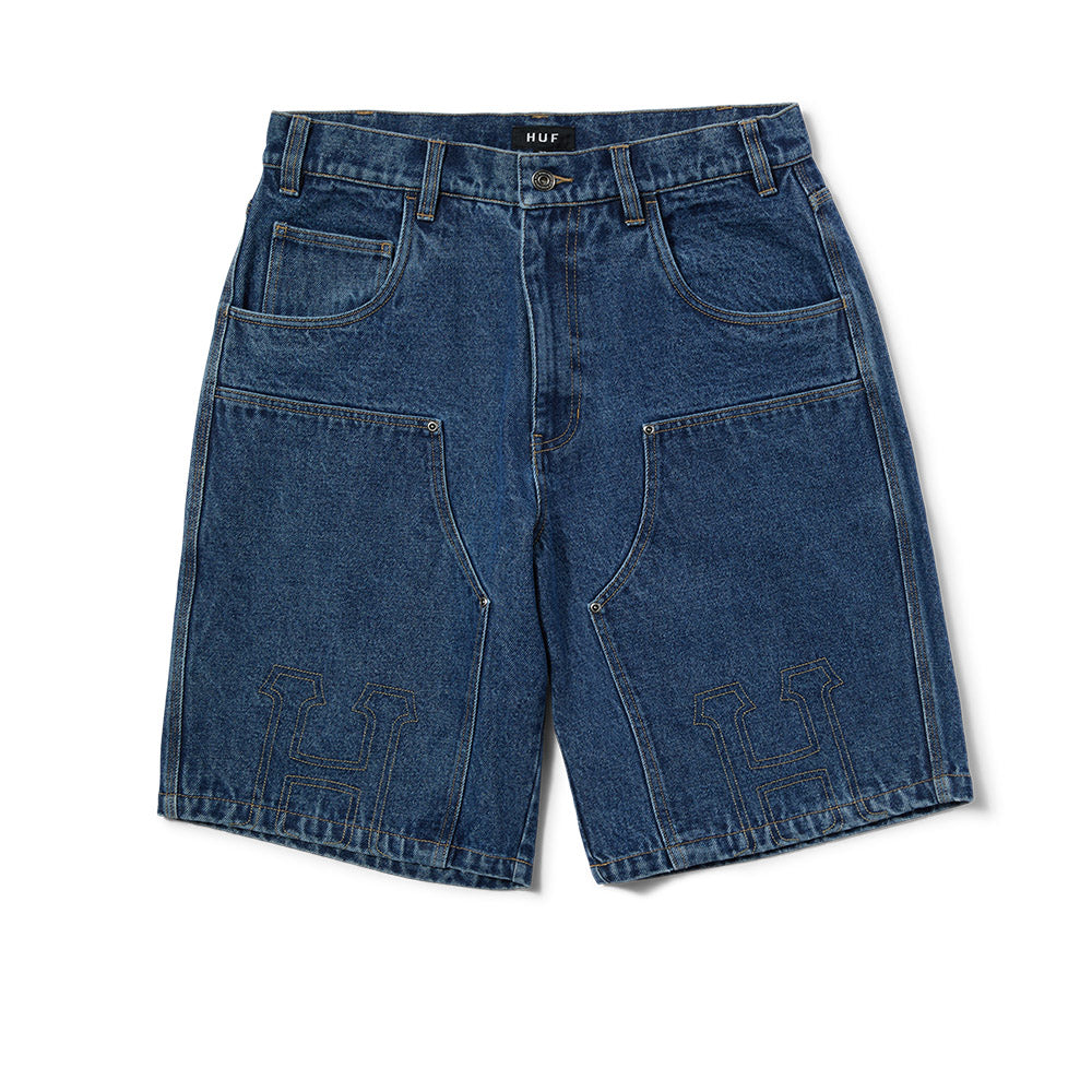 HUF H DOUBLE KNEE DENIM SHORT BLUE