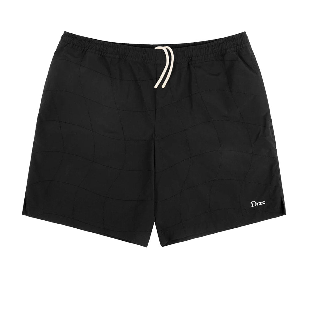 DIME WAVE QUILTED SHORTS BLACK