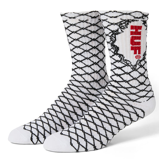 HUF BROKEN FENCE SOCK WHITE