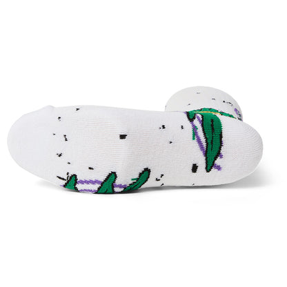 HUF GREEN BUDDY HYPNOSIS SOCK WHITE