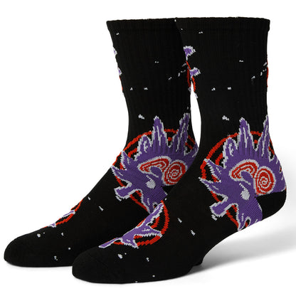 HUF GREEN BUDDY HYPNOSIS SOCK BLACK
