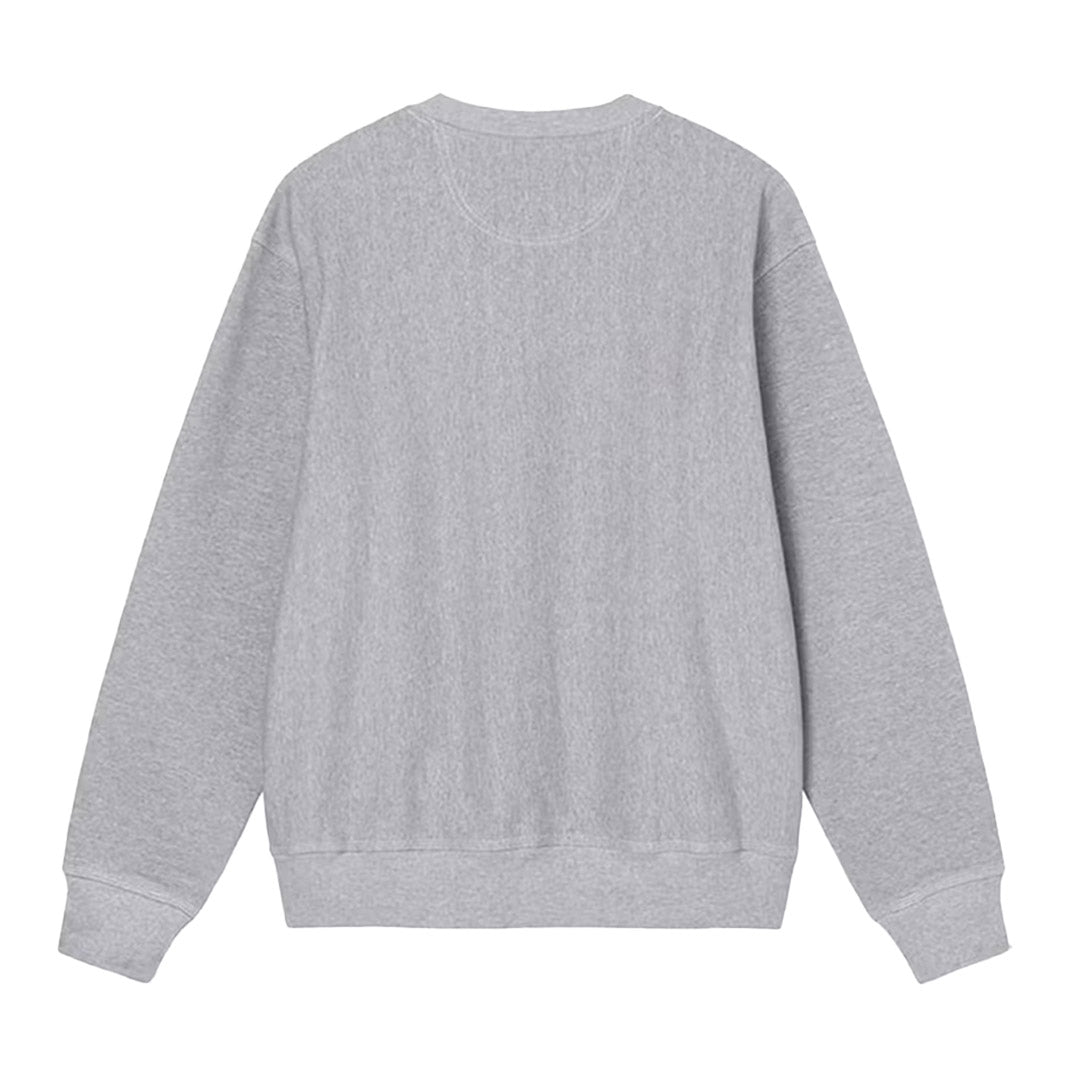 Contrast Stitch Label Crewneck Grey