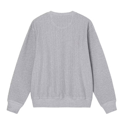 Contrast Stitch Label Crewneck Grey