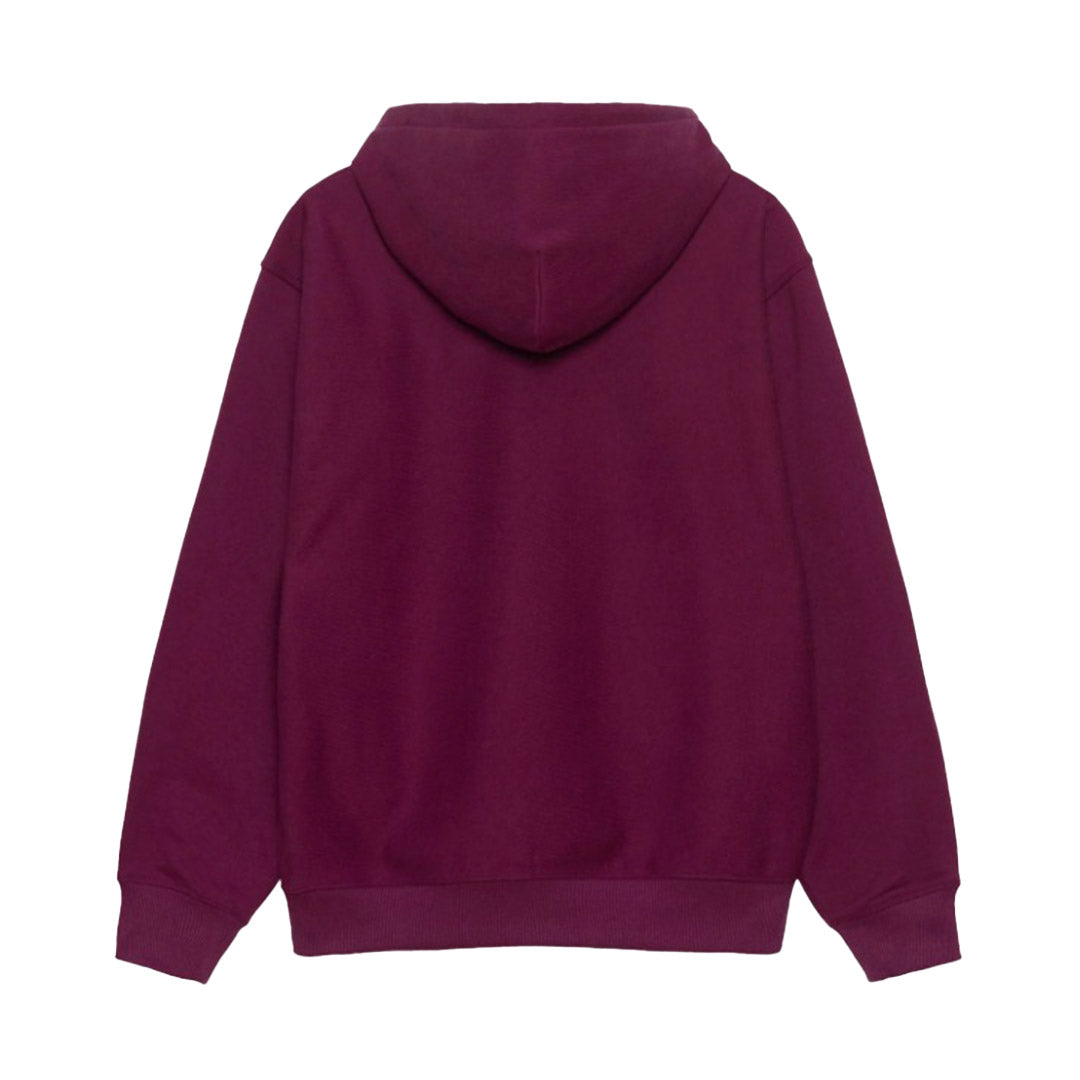 Stock Logo Zip Hood Burgundy