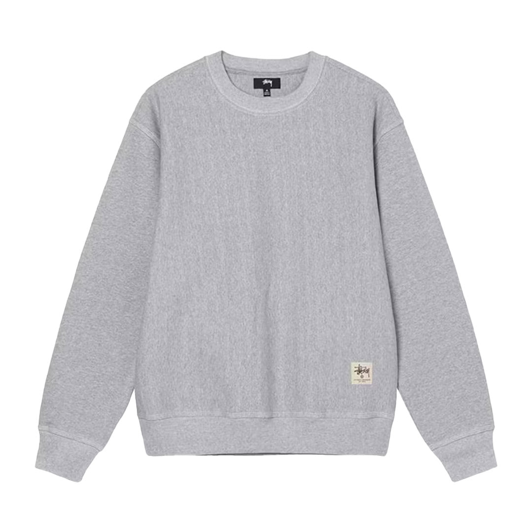 Contrast Stitch Label Crewneck Grey