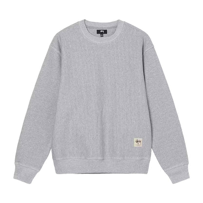 Contrast Stitch Label Crewneck Grey