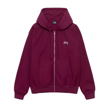 Stock Logo Zip Hood Burgundy
