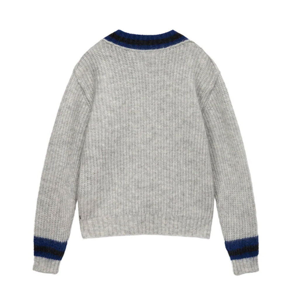 STUSSY MOHAIR TENNIS SWEATER GREY