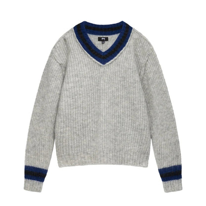 STUSSY MOHAIR TENNIS SWEATER GREY