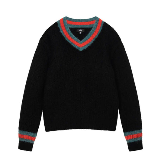 STUSSY MOHAIR TENNIS SWEATER BLACK