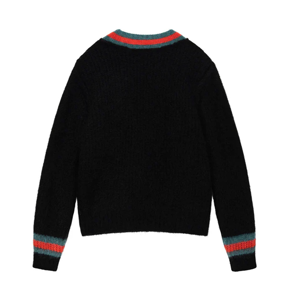 STUSSY MOHAIR TENNIS SWEATER BLACK