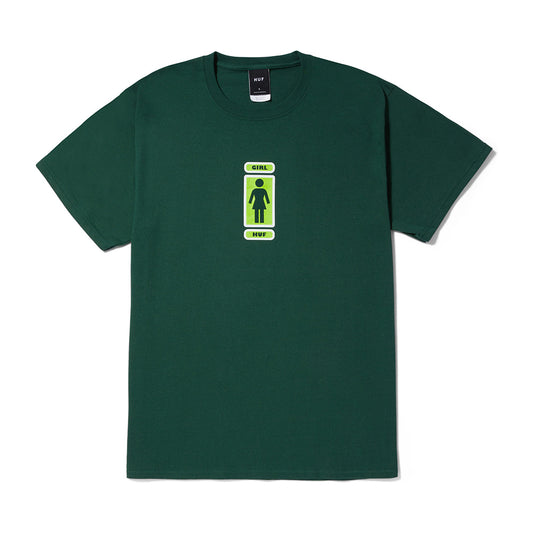 HUF X GIRL SPRINGWOOD TEE DARK GREEN