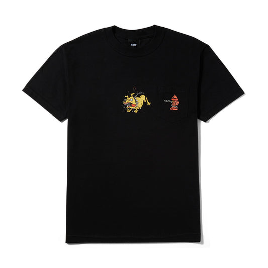 HUF JUNKYARD DOG POCKET TEE BLACK