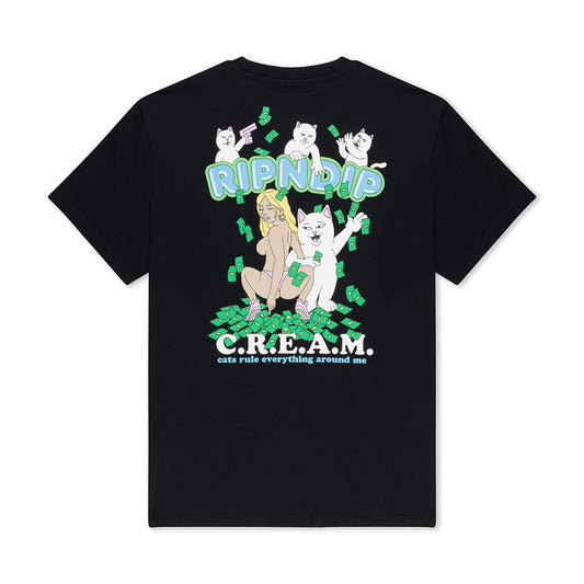 RIPNDIP CLUB CREAM TEE BLACK