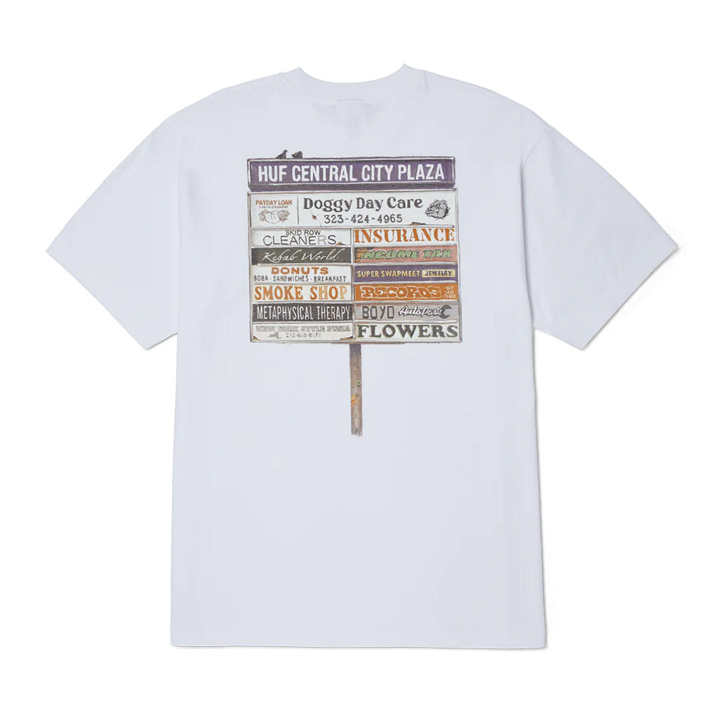 HUF PLAZA TEE WHITE