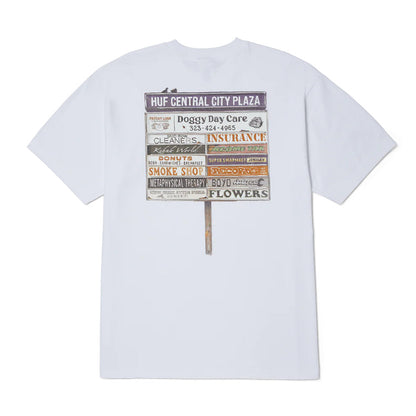 HUF PLAZA TEE WHITE