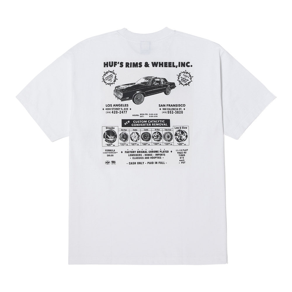 HUF RIM & WHEEL INC TEE WHITE