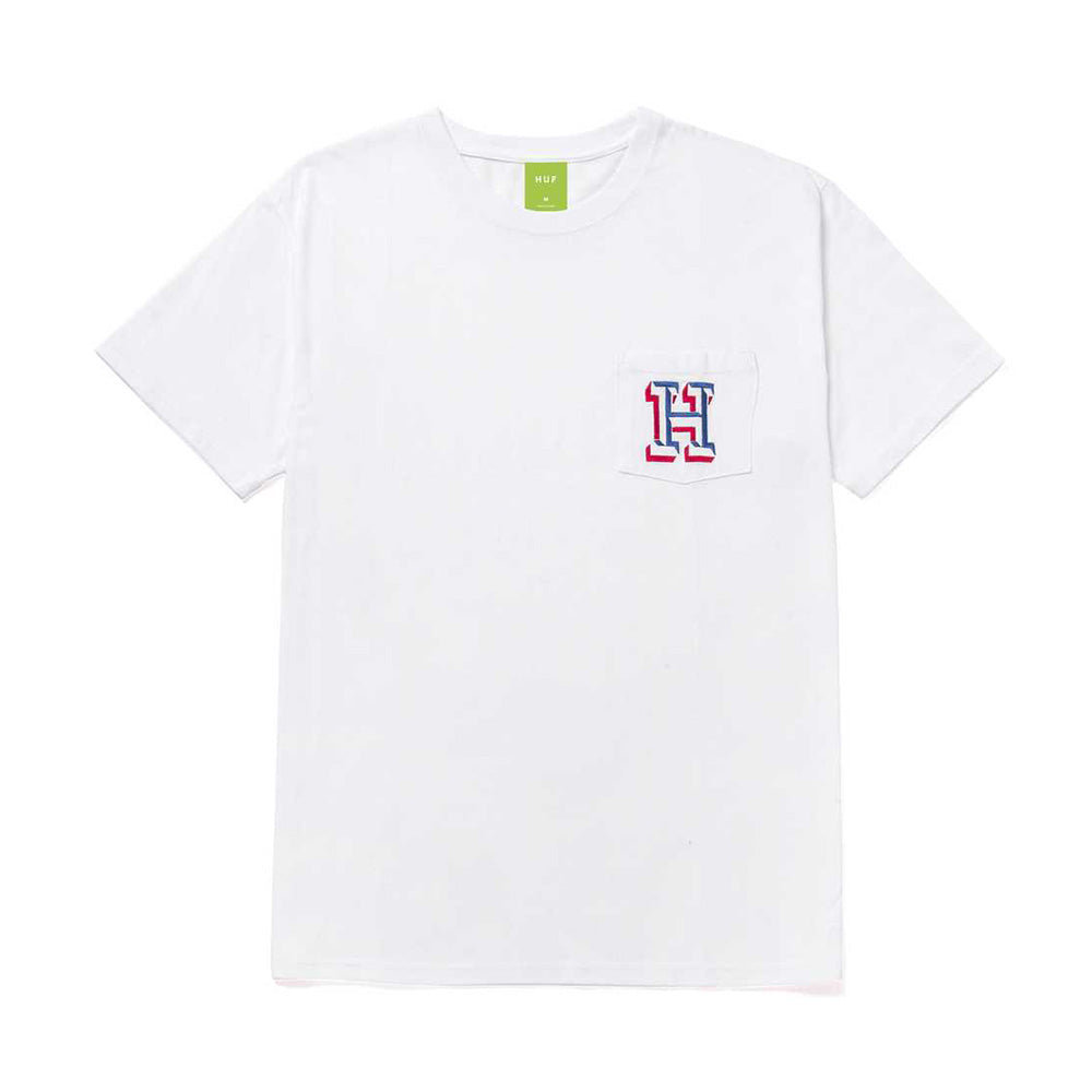 HUF TEAM H POCKET TEE WHITE