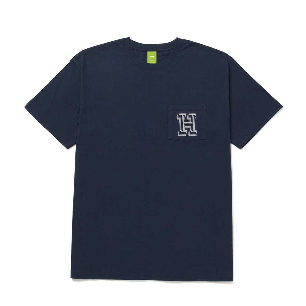 HUF TEAM H POCKET TEE NAVY BLUE