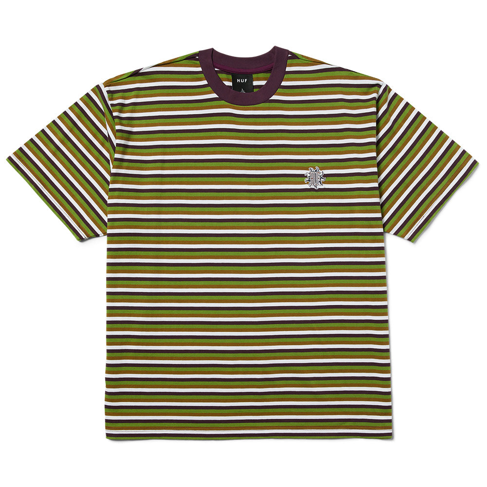 HUF APOLLO STRIPED KNIT BOXY GREEN