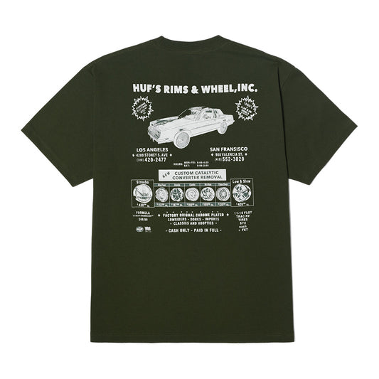 HUF RIM & WHEEL INC TEE DARK GREEN