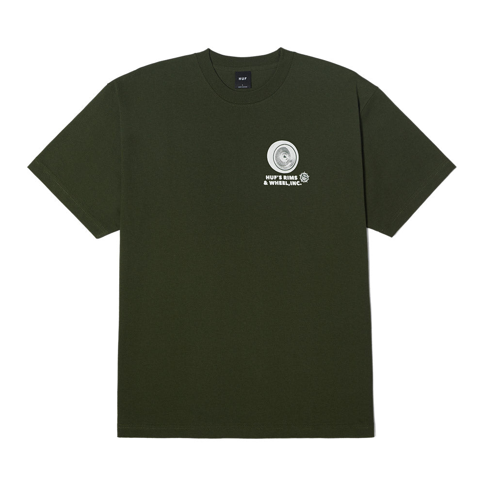 HUF RIM & WHEEL INC TEE DARK GREEN