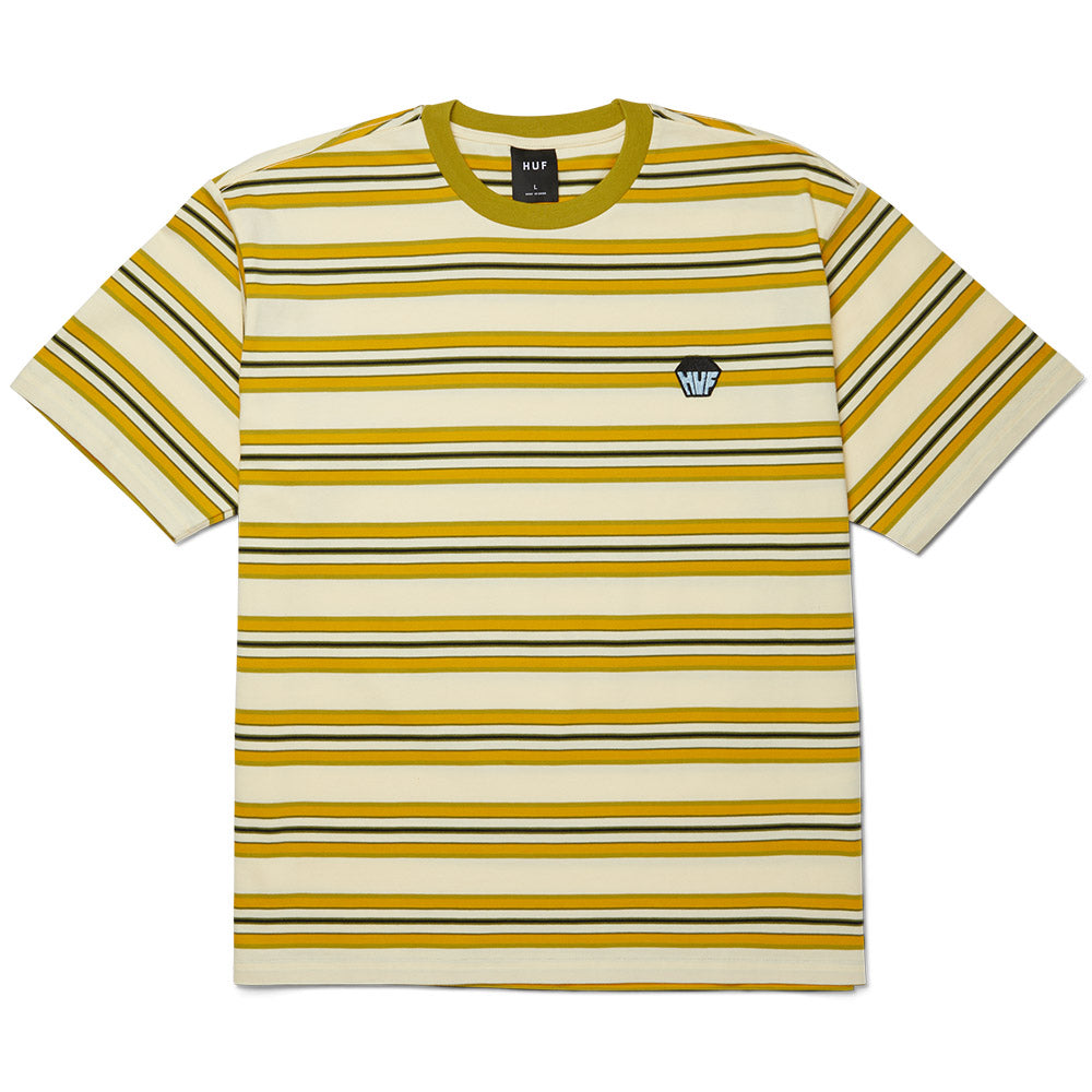 HUF BIG BLOCK STRIPE BOXY TOP YELLOW