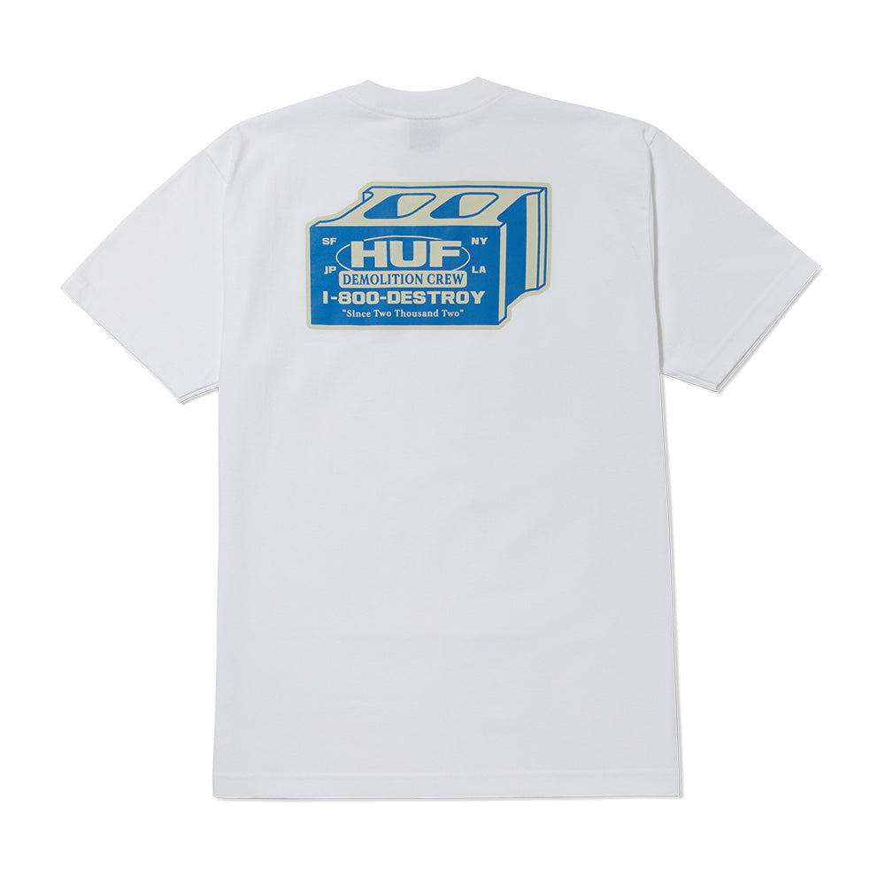 HUF DEMOLITION CREW TEE WHITE