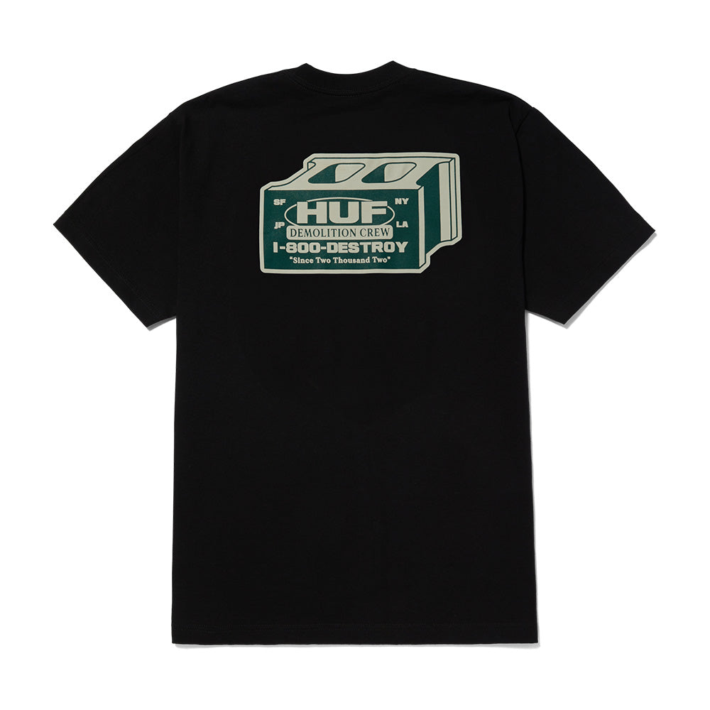 HUF DEMOLITION CREW TEE BLACK