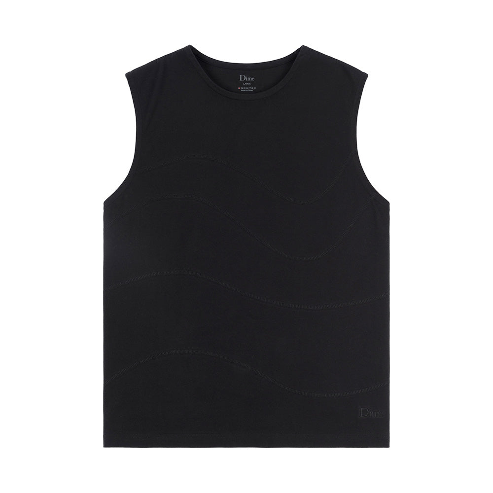 DIME WAVE SLEEVELESS TEE BLACK