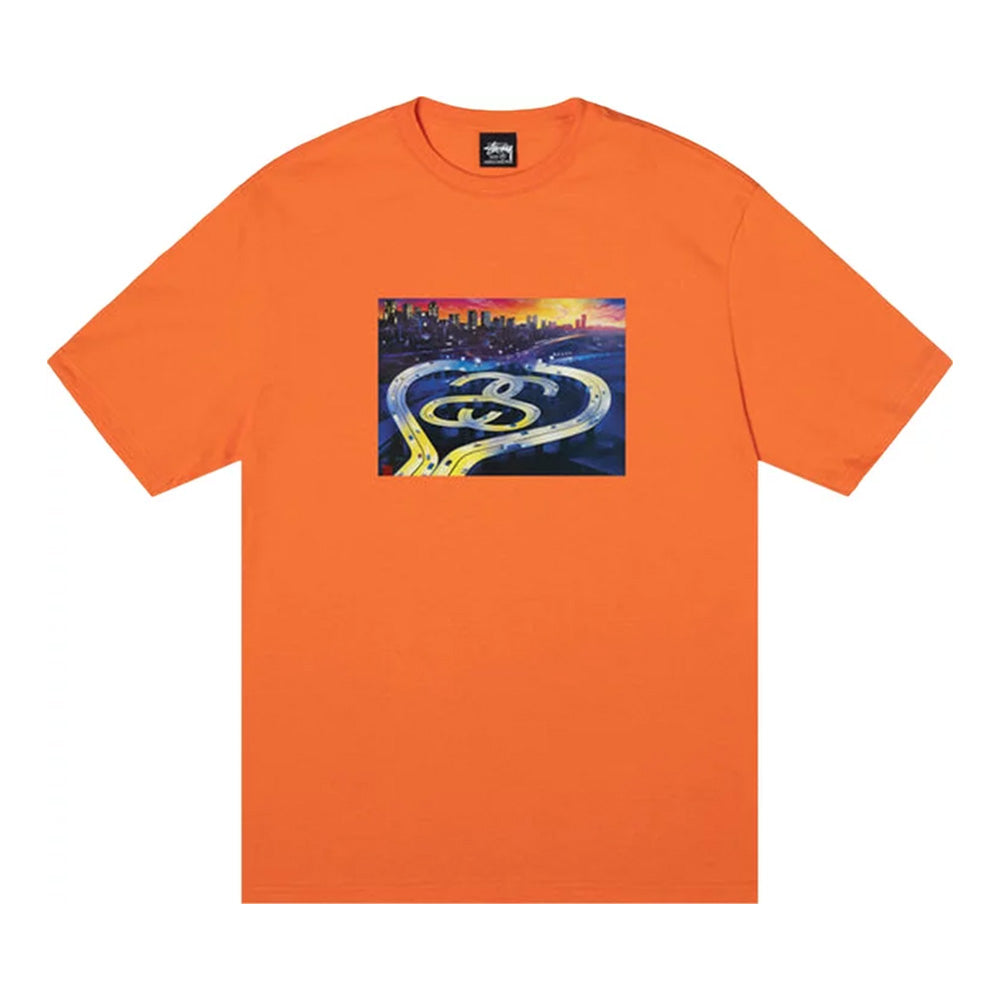 STUSSY SS HIGHWAY TEE ORANGE